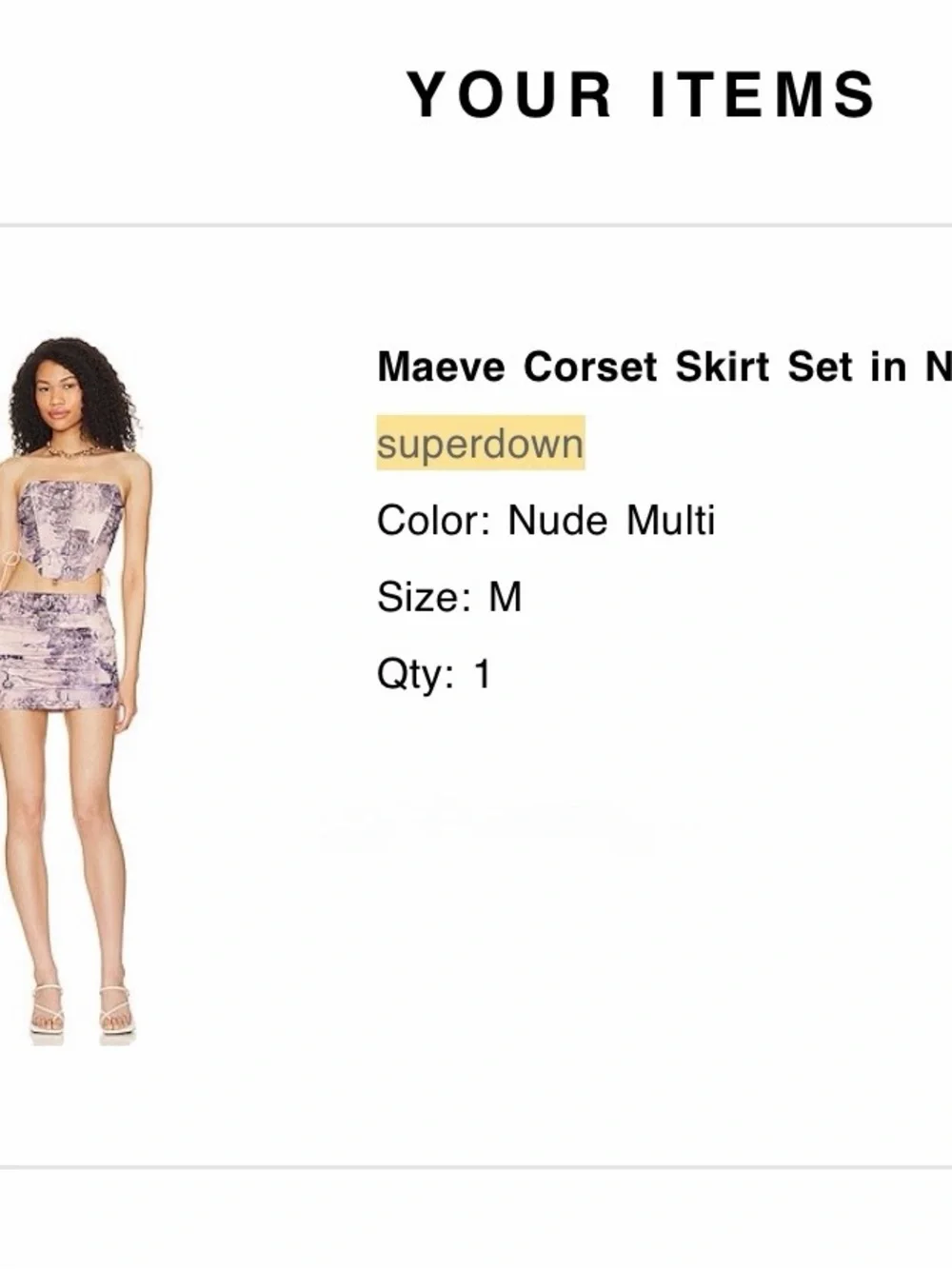REVOLVE SUPERDOWN CORSET SKIRT SET
